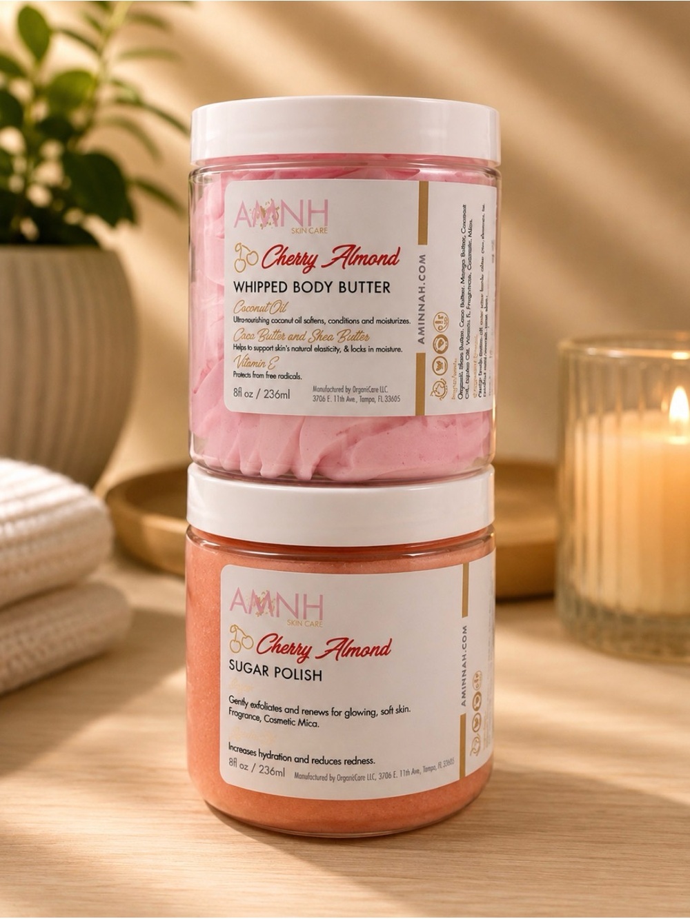 Aminnah (NWT) Cherry Almond Whipped Body Butter & Sugar Polish